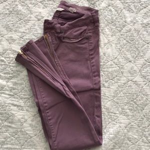 j. crew zipper toothpick jeans